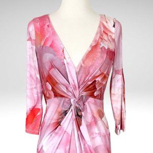 BOSTON PROPER Floral Pattern Cold Shoulder Dress